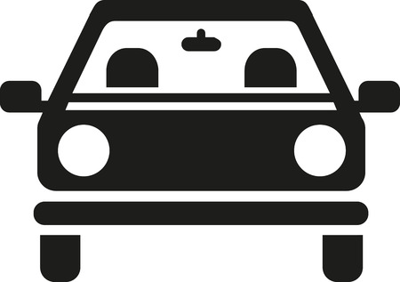 Car with seats and real-view mirror frontviewのイラスト素材