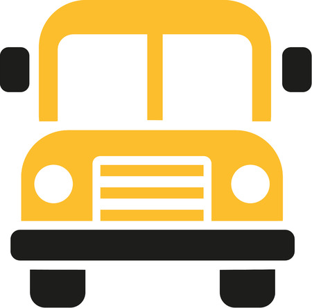 School bus icon front viewのイラスト素材