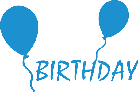 Birthday lettering with balloonsのイラスト素材