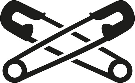 Crossed safety pinsのイラスト素材