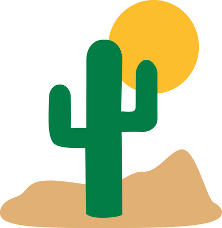 Cactus in the dessertのイラスト素材