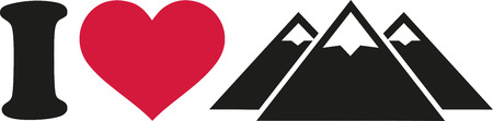 I love mountains iconのイラスト素材