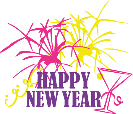 New years eve with happy new year fontのイラスト素材