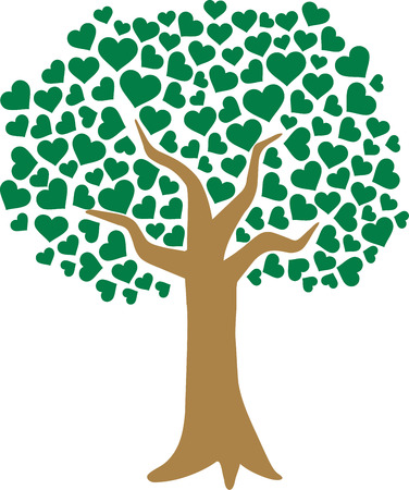 Tree of love with heart shaped leavesのイラスト素材