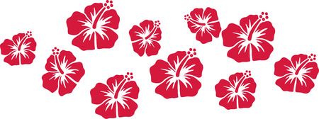 Hibiscus flower patternのイラスト素材