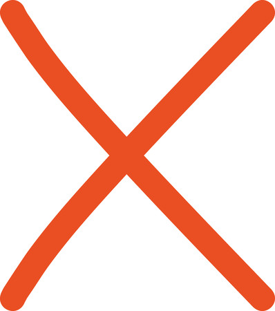 Cross icon orange handdrawnのイラスト素材