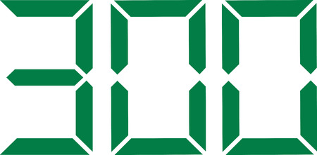 Three hundred digital number 300のイラスト素材