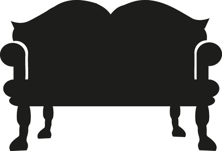 Silhouette of a vintage sofaのイラスト素材