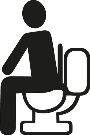 Man sitting on a toiletのイラスト素材