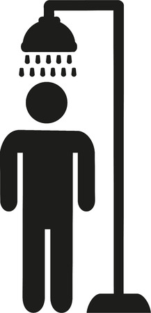 Man having a shower pictogramのイラスト素材