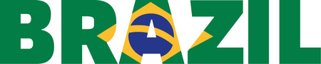Brazil flag wordのイラスト素材