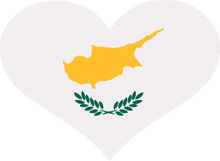 Cyprus flag heartのイラスト素材
