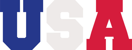 USA word in flag colorsのイラスト素材