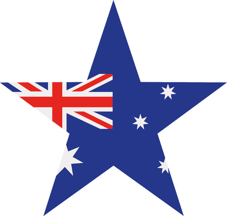 Australia flag starのイラスト素材