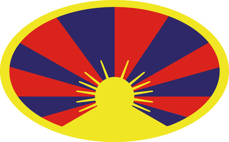 Tibet flag buttonのイラスト素材