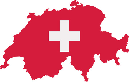 Switzerland map with flag in two colorsのイラスト素材