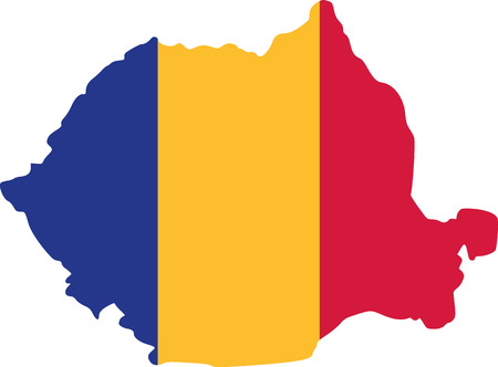 Romania map with flagのイラスト素材