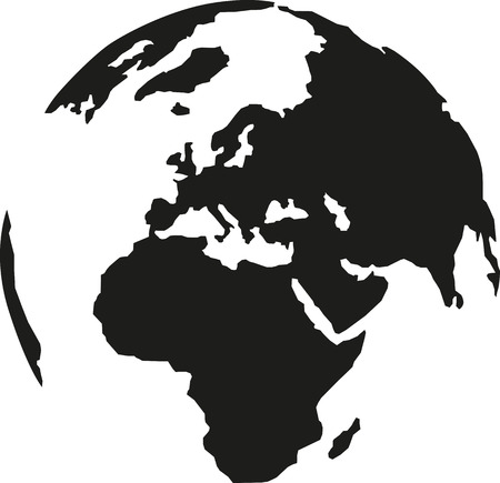 Planet earth with continent silhouetteのイラスト素材