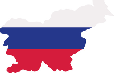 Slovenia map with flagのイラスト素材