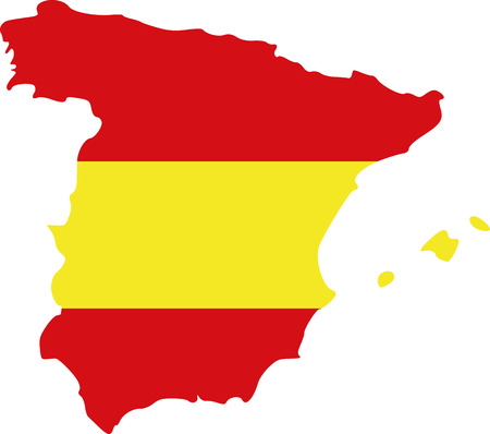 Spain map with flagのイラスト素材