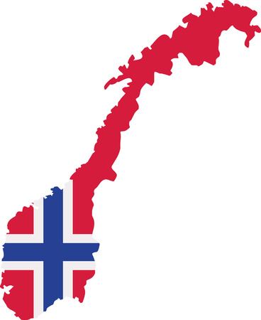 Norway map with flagのイラスト素材