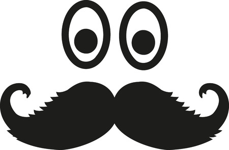 Eyes with scrubby mustacheのイラスト素材
