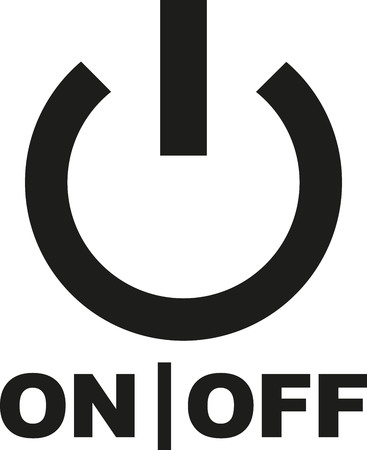Power button with on and off sign
