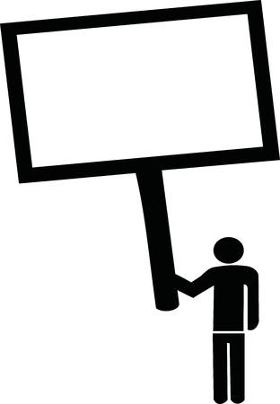 Man with sign for messagesのイラスト素材