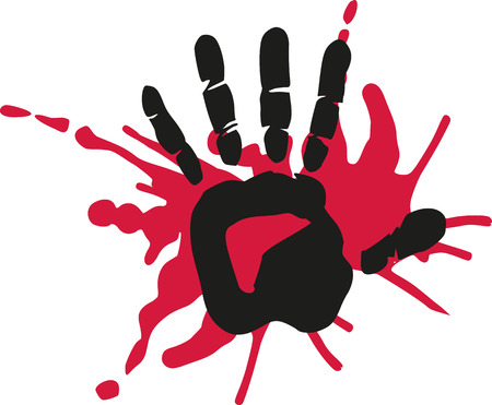 Handprint with bloodのイラスト素材