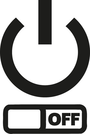 Thin power button with off symbolのイラスト素材