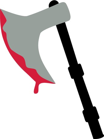 Medieval axe with bloodのイラスト素材