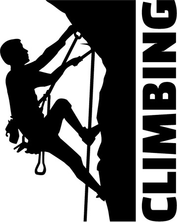 Extreme climbing man with wordのイラスト素材