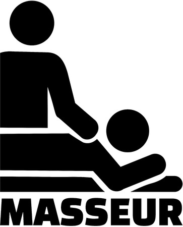 Masseur with iconのイラスト素材