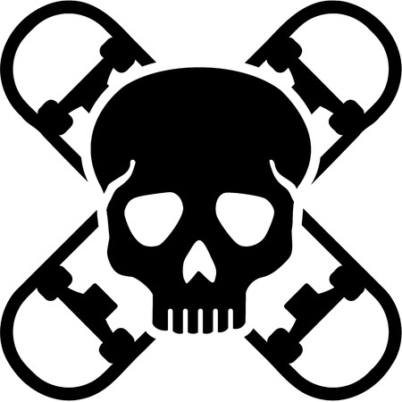 Skateboard Skullのイラスト素材