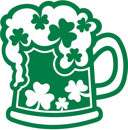 A real irish beer with shamrocksのイラスト素材