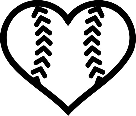 Softball ball heartのイラスト素材