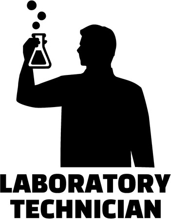 Laboratory technician silhouetteのイラスト素材