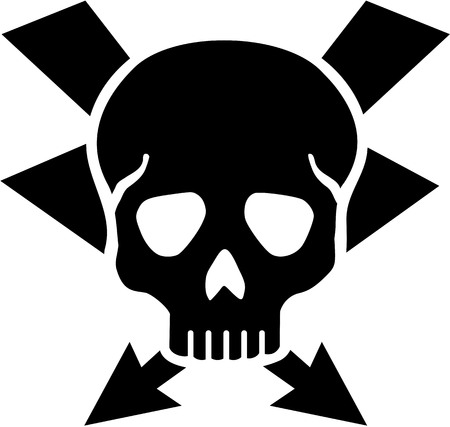 Electrician skull with crossed boltsのイラスト素材