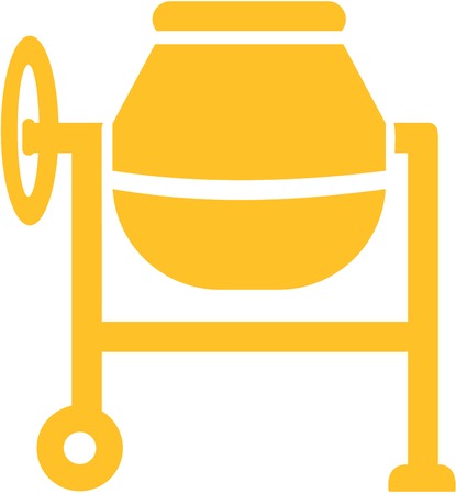 Cement mixer for concrete workerのイラスト素材