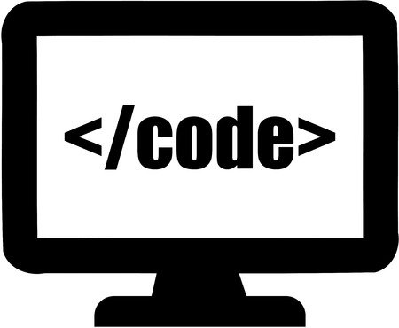 Programmer developer monitor codeのイラスト素材