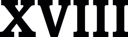 Number 18 roman numerals in blackのイラスト素材
