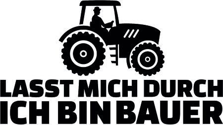 German words for let me through I am a farmer with tractorのイラスト素材