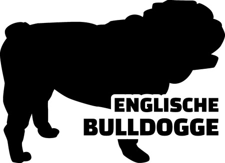 English Bulldog silhouette in germanのイラスト素材