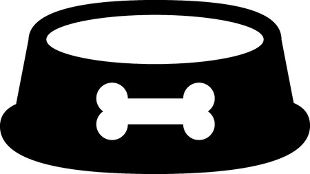 Bowl with dog chew boneのイラスト素材