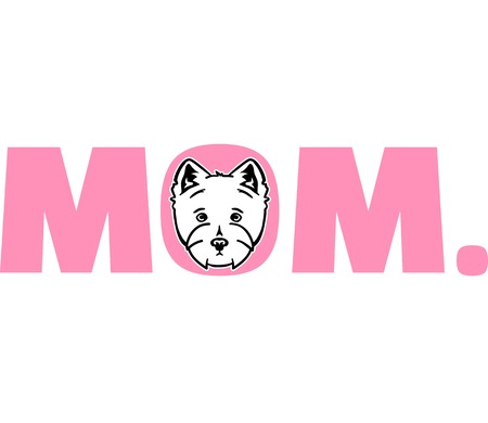 Westie best mom ever sloganのイラスト素材