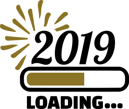 2019 Loading with bar fireworksのイラスト素材