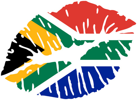 South Africa flag kiss and mouthのイラスト素材