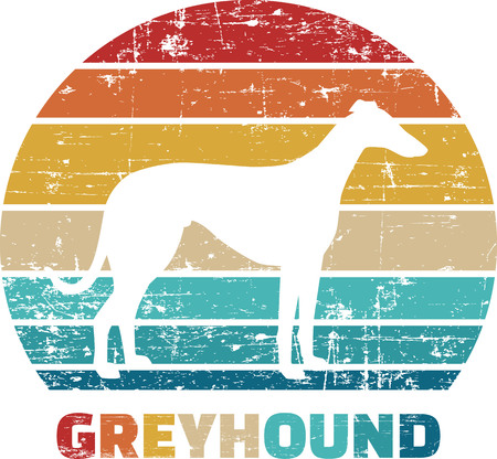 Greyhound silhouette vintage and retroのイラスト素材