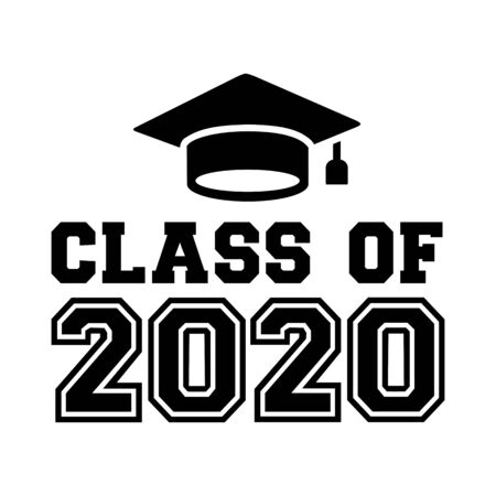 Class of 2020 with mortarboardのイラスト素材