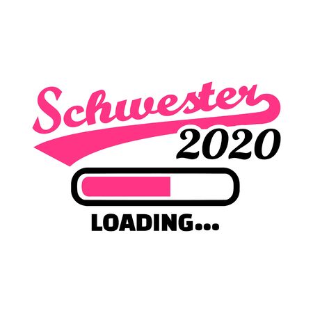 Sister in year 2020 loading germanのイラスト素材